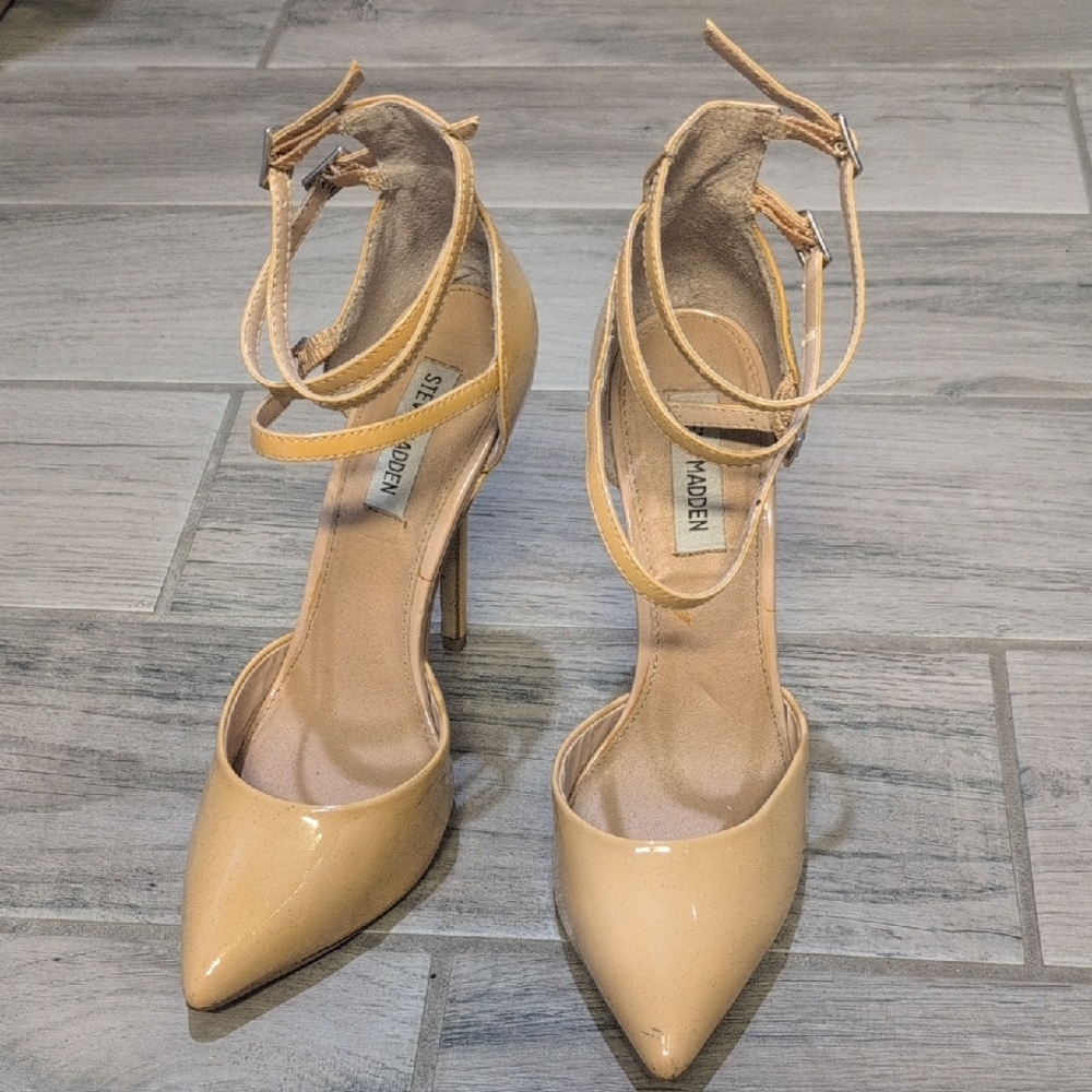 Steve Madden Tan Heels with Strappy Design Doubtit 8.5